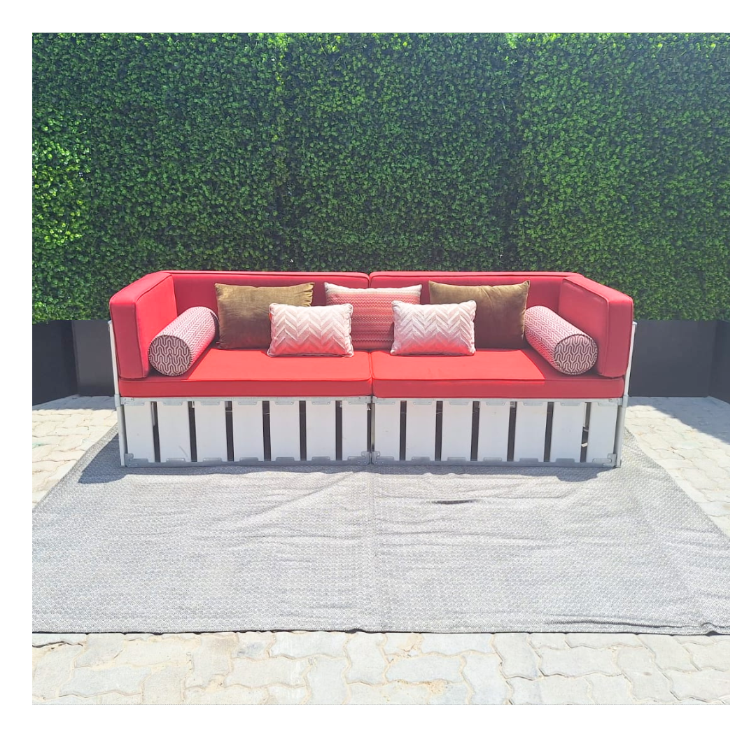 The Lounge Crate Red 4 Seater White Desert River Rentals