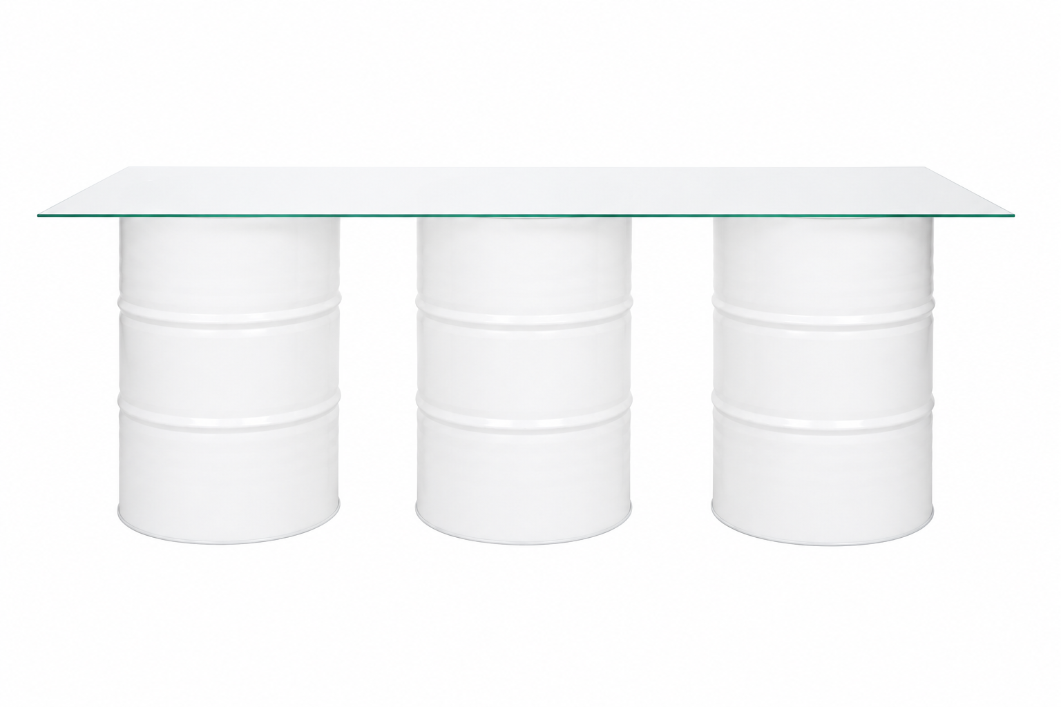 Oil Drum Buffet Table (White) Desert River Rentals