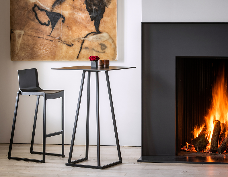 Linea Cocktail Table (Black Frame with Black Top) Desert River Rentals