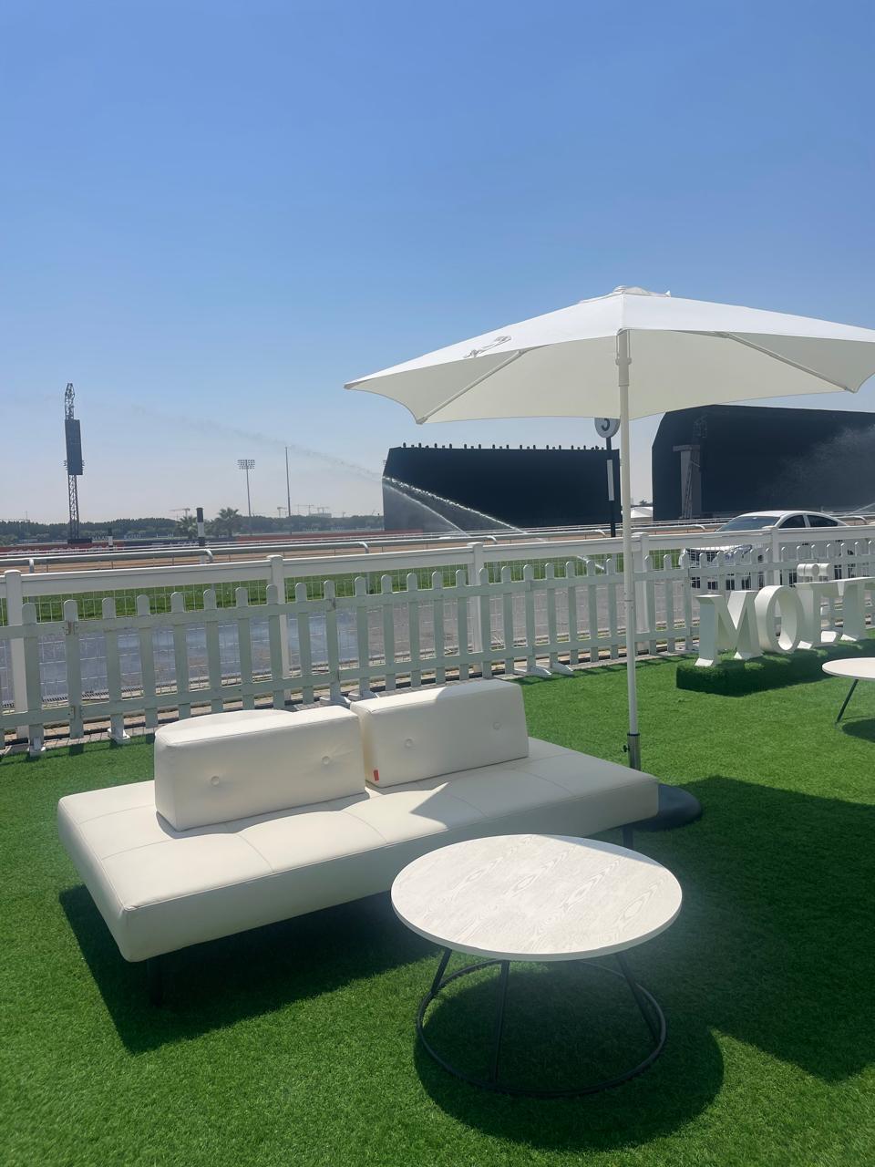 Rotor Double Sofa White Desert River Rentals