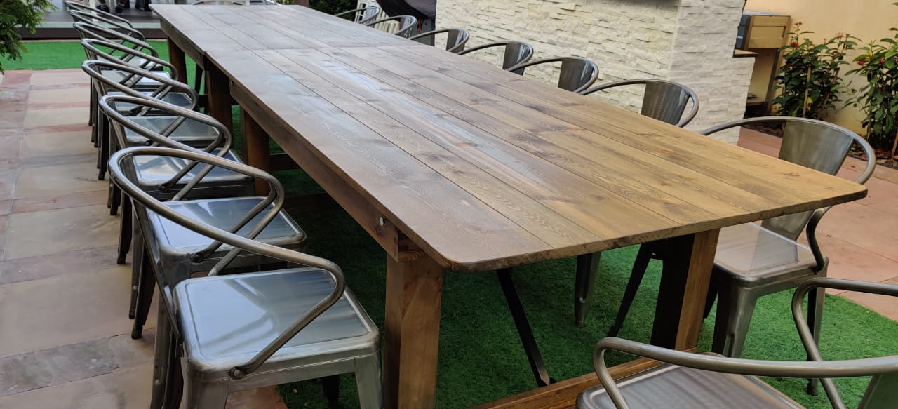 Soho Farmhouse Rectangle Table (8-Seater) Desert River Rentals